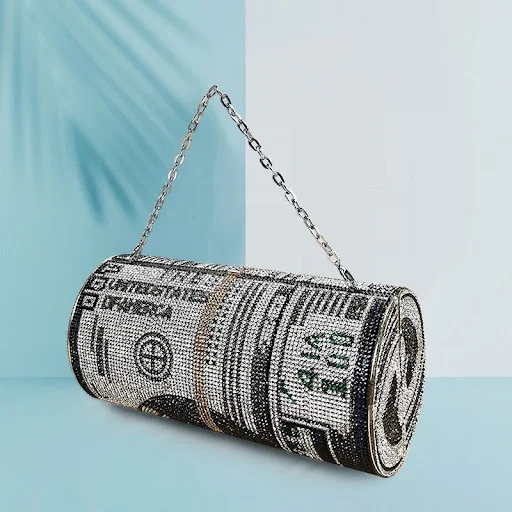 Title 3, Bolsa clutch noturna com pintura de diamantes d...