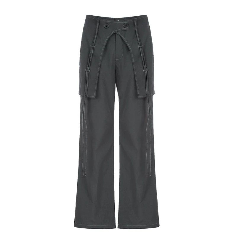 Women's High Waist Crossover Ribbon Trousers. Enhance your silhouette with style and comfort. Perfect for any occasion. — photo 1