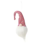 Red and white striped cap