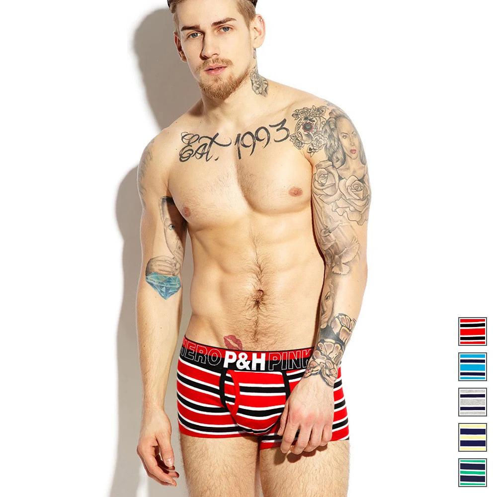 Title 2, Heren katoenen gestreepte boxershorts, superieu...