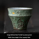 Peacock Blue Nail Cup Retro Rock Clay Teacup Set, small capacity, perfect for your household, enjoy your tea with this c — photo 8