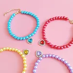Pet necklace cat pearl pendant colorful gem, a stylish and safe accessory, perfect for your feline friend. — photo 10