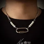 Large Lock Necklace Short 50cm