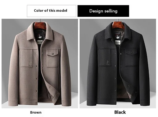 Title 7, Autumn and Winter Mens Wool Workwear Jacket wi...