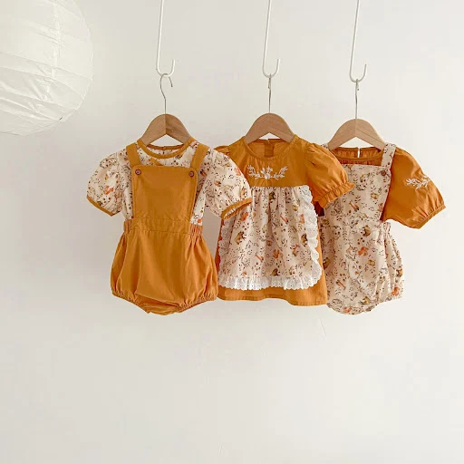 Title 6, Vestido Floral Bebé Mangas Abullonadas Holgadas...
