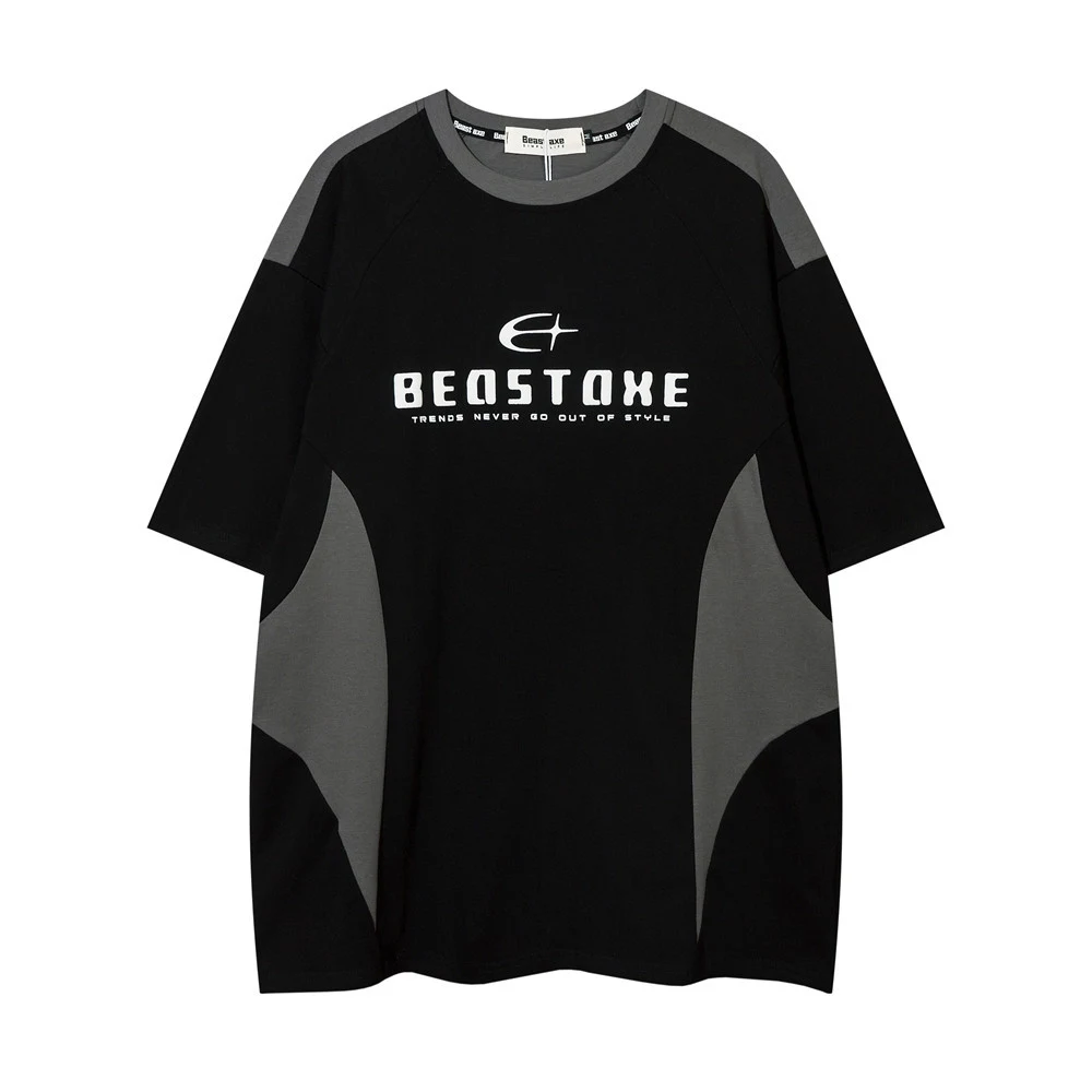 Camiseta Esportiva Manga Curta Patchwork com Contraste de Cores Conforto e Estilo para Treinos e Atividades ao Ar Livre — foto 3