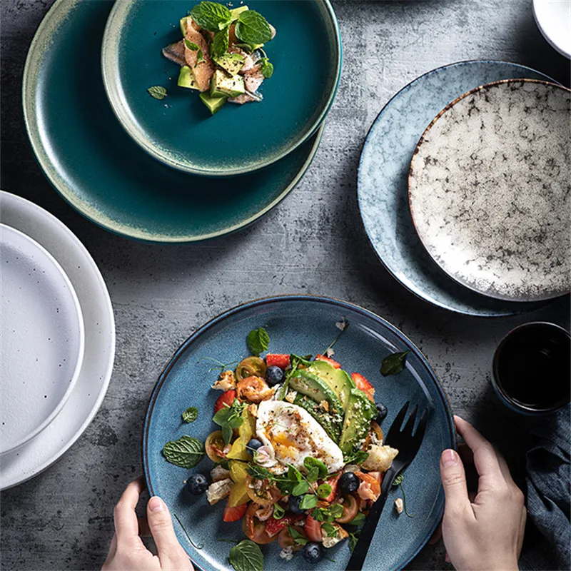 Japanese-Style Dinner Plate Creative and Beautiful Ceramic Household Retro Tableware Enhance your dining experience with — photo 3