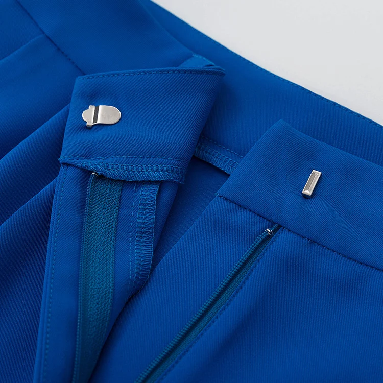 Title 3, High Waist Loose Klein Blue Casual Trousers Dra...