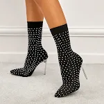 Women's Pointed Toe Elastic Stiletto Sock Boots stylish comfort and a sleek design perfect for any occasion. — photo 3