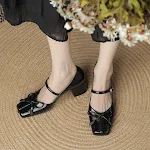 Sapatos Mary Jane femininos de bico quadrado com laço Elegância e conforto para o dia a dia. Perfeitos para qualquer look com toque charmoso. — foto 9