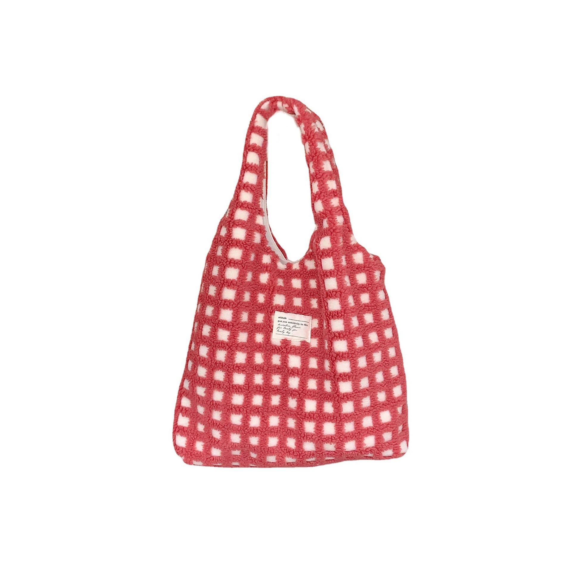 Title 10, Waffle Flannel Tote Bag Large Capacity Commute ...