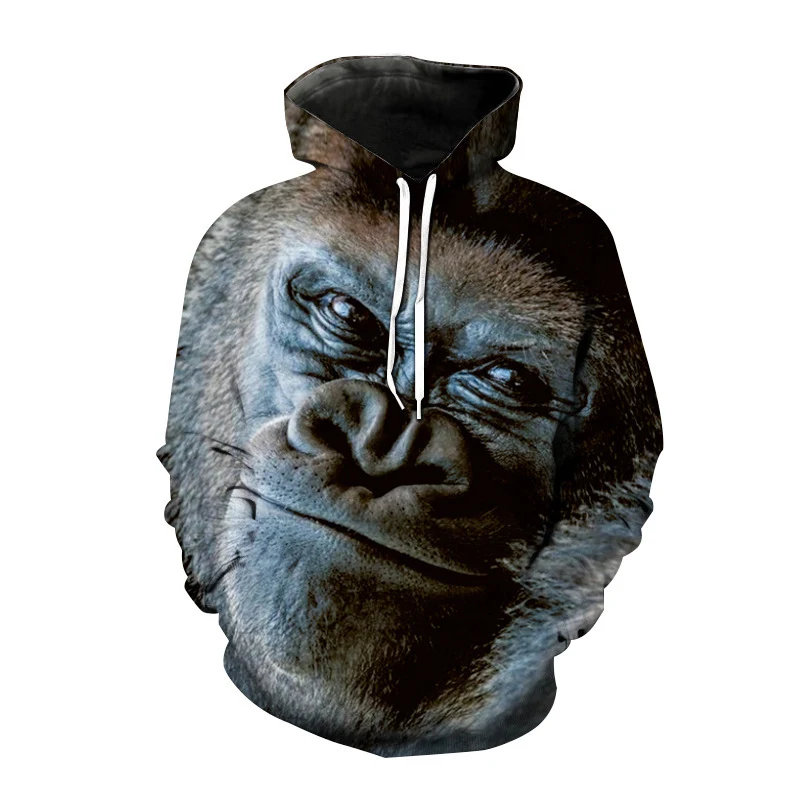 Title 3, Creative Print Funny Gorilla Halloween Sweater ...