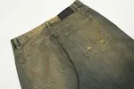 Gele denim broek met inkepingen voor heren – Comfortabele en stijlvolle denim voor een casual look. Ideaal voor een ontspannen stijl met een uniek tintje. — foto 11