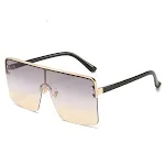 Fashion Big Frame Trend Metal Gradient Color All-in-one Sunglasses. Stylish UV protection and a trendy look with these i — photo 7