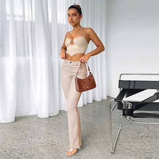 Title 2, Modische neue Damen-High-Elastic-PU-Lederhose, ...