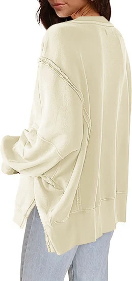 Title 13, Moletom Pullover Feminino Gola Redonda Solta Ma...