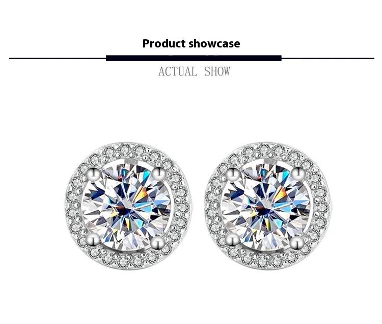 Title 4, S925 Sterling Zilveren Stud Oorbellen met Echte...