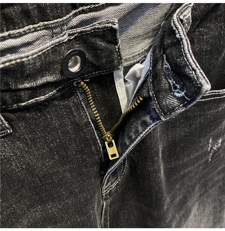 Korean Style Pocket Print Jeans Men's Casual All-match Pencil Pants Long Comfortable and Versatile for Everyday Wear and — photo 3