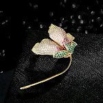 Broche coreano com zircônia de cores mistas, pino para casaco, fivela, acessório elegante e versátil para seu traje. — foto 1