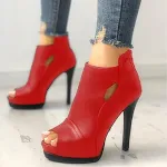 Sapatos femininos de escritório com salto quadrado vazado, plataforma e botas respiráveis, perfeitos para conforto e elegância no trabalho. — foto 2