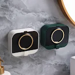 Drain Hole Free Wall Mounted Soap Box With Cover Keeps soap dry and clean, easy to install, stylish design for your bath — photo 5