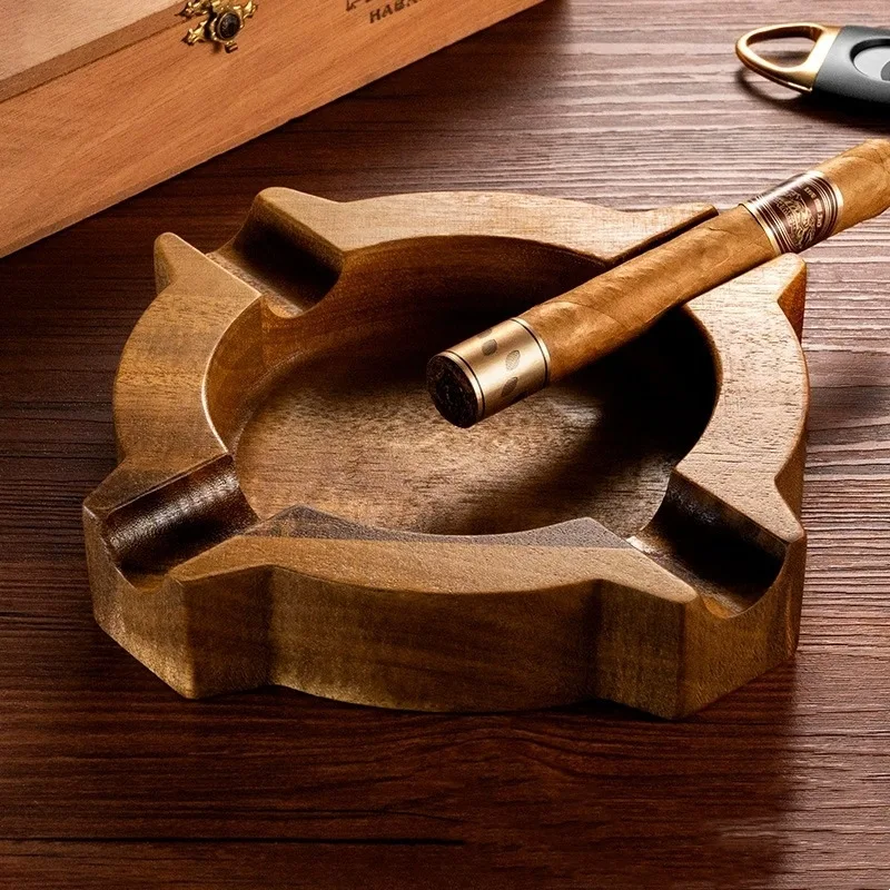Title 3, Solid Wood Square Ashtray Creative Acacia Mangi...