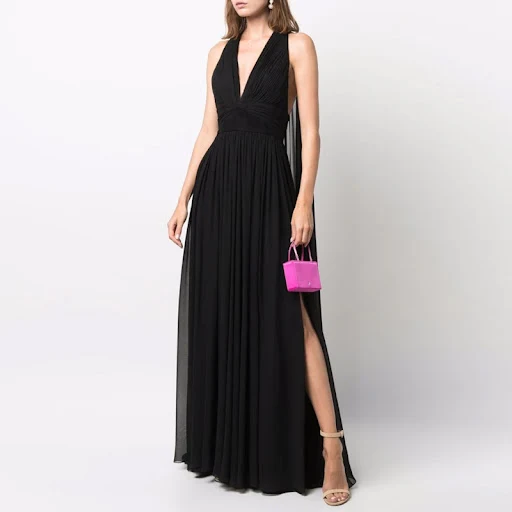Title 5, Vestido de noite elegante Temperamento longo pa...