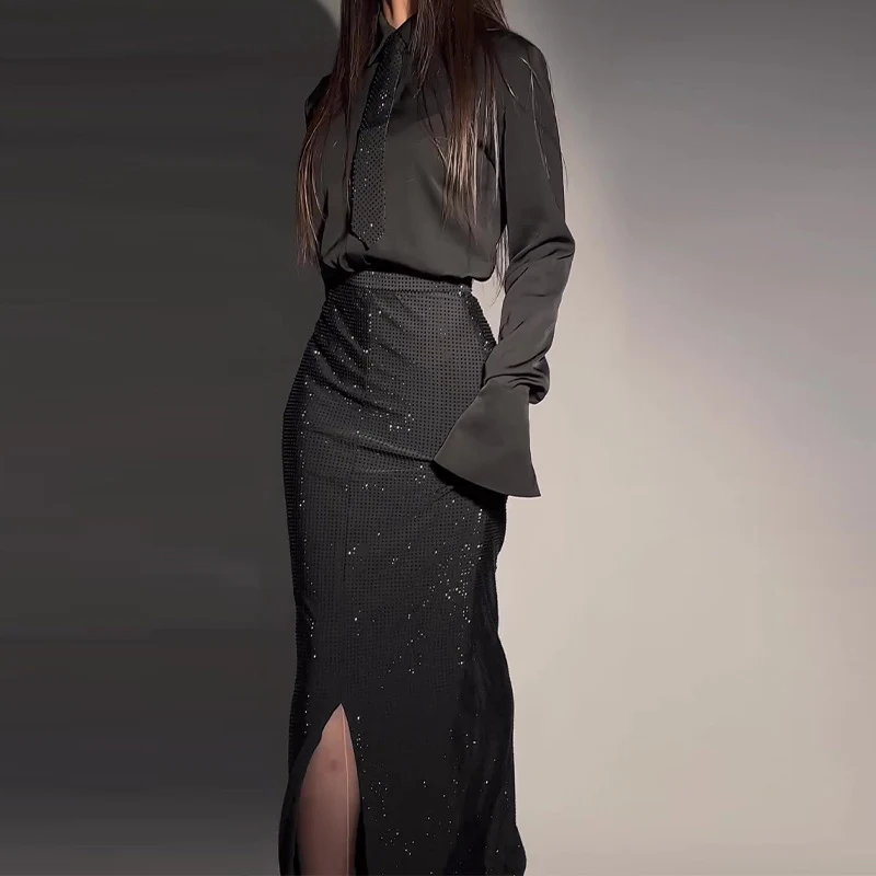 Set gonna e top Heavy Industry Hot Diamond Split Wrap Hip, per un look audace e alla moda, perfetto per serate speciali e per farsi notare. — foto 9