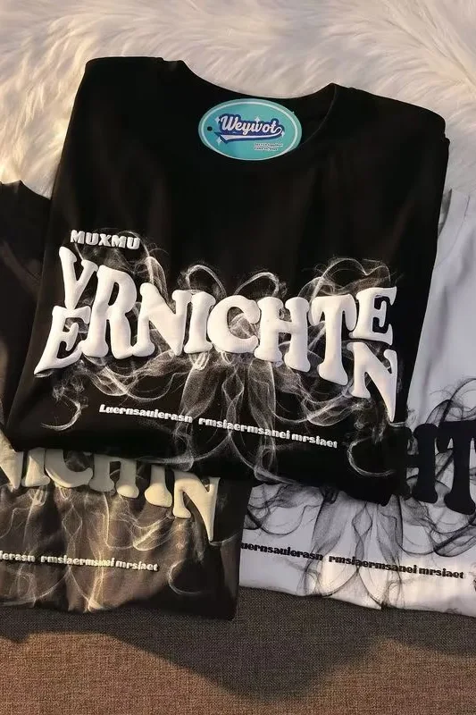 Camiseta de manga curta com estampa vintage para casal — foto 8