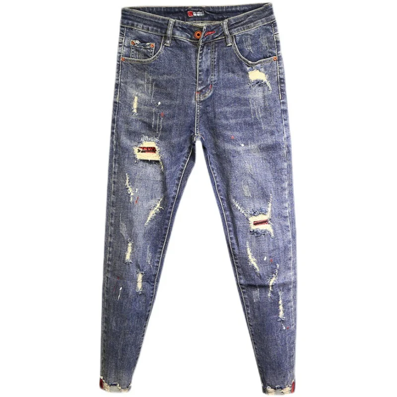 Title 5, Calça jeans Trendy Fashion Color Splash Ink Cat...