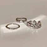 Conjunto de Anillos de Zirconia Irregular Personalizados para Mujer Versátil y Elegante, Joyería Adaptable a Cualquier Estilo, Regalo Perfecto. — foto 2