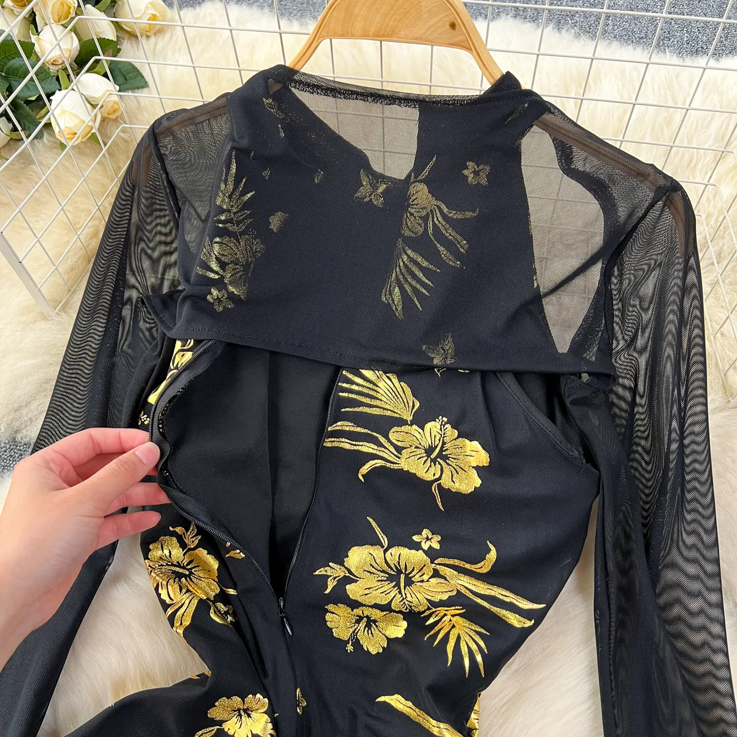 Title 5, Dress Two-piece Set Outer Long-sleeves Blouse