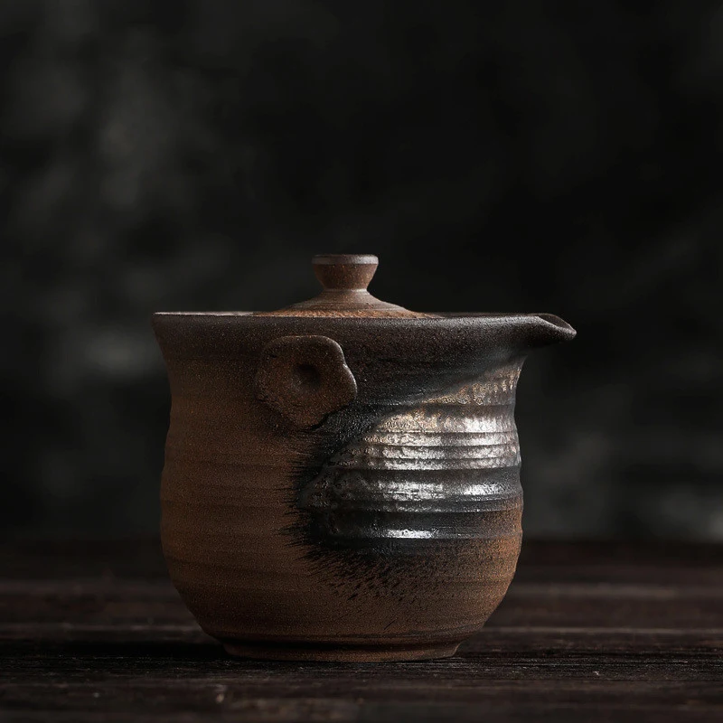 Handmade Retro Teapot with Wood-Fired Lidding Bowl, Ceramic Kung Fu Pu'Er Single Pot Tea Maker. Brew delicious tea with — photo 3