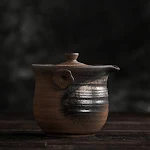 Handmade Retro Teapot with Wood-Fired Lidding Bowl, Ceramic Kung Fu Pu'Er Single Pot Tea Maker. Brew delicious tea with — photo 3