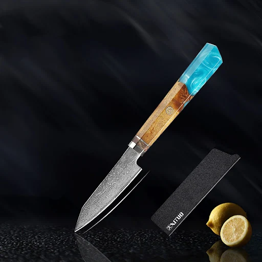 Title 1, Damascus Steel Kitchen Knife Set. Chef knife, J...
