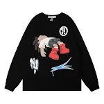 Men's Cartoon Printed Crew Neck Sweatshirt, comfortable and stylish. Perfect for casual wear, warm and fashionable. Idea — photo 5