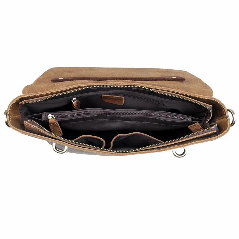 Title 8, Crazy Horse Leather Large-capacity Laptop Bag, ...