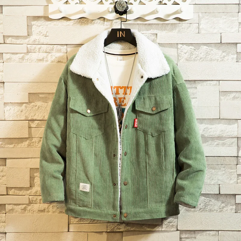 Title 1, Mens Lamb Wool Corduroy Cotton Padded Jacket f...