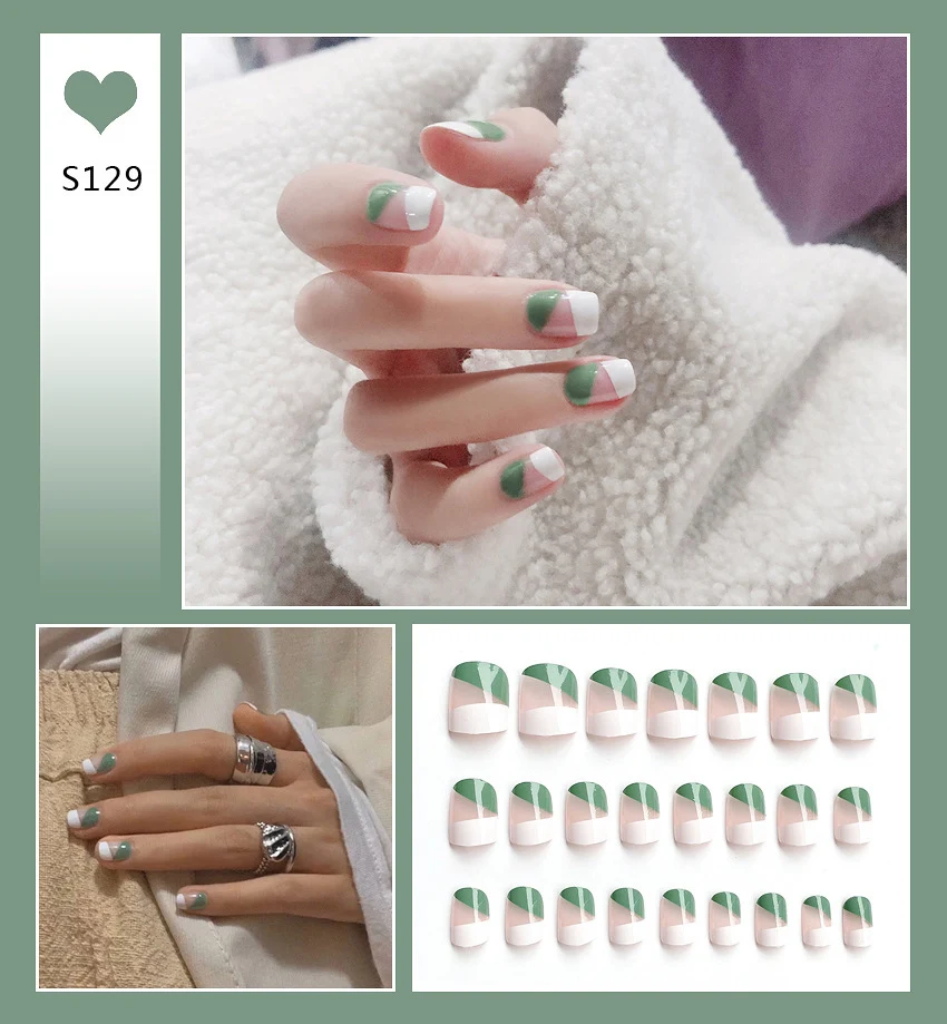 Pre-finished nail art patches, long and short fake fingernails for easy and fast manicure, perfect for creating stunning — photo 5