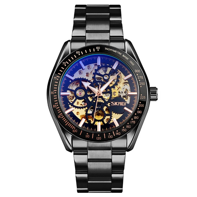 Relógio de pulso masculino dourado com pulseira de aço, elegante e resistente, para homens de negócios. Ideal para uso profissional e social. — foto 9