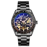 Relógio de pulso masculino dourado com pulseira de aço, elegante e resistente, para homens de negócios. Ideal para uso profissional e social. — foto 9