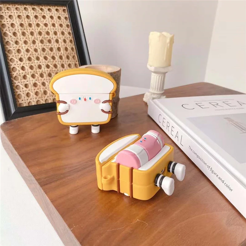 Funny three-dimensional standing cute Bacon Toast protective phone cover, adds style and protects your phone from drops — photo 4