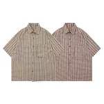 Gestreept retro overhemd met korte mouwen in Japanse stijl, losse preppy stijl — foto 1