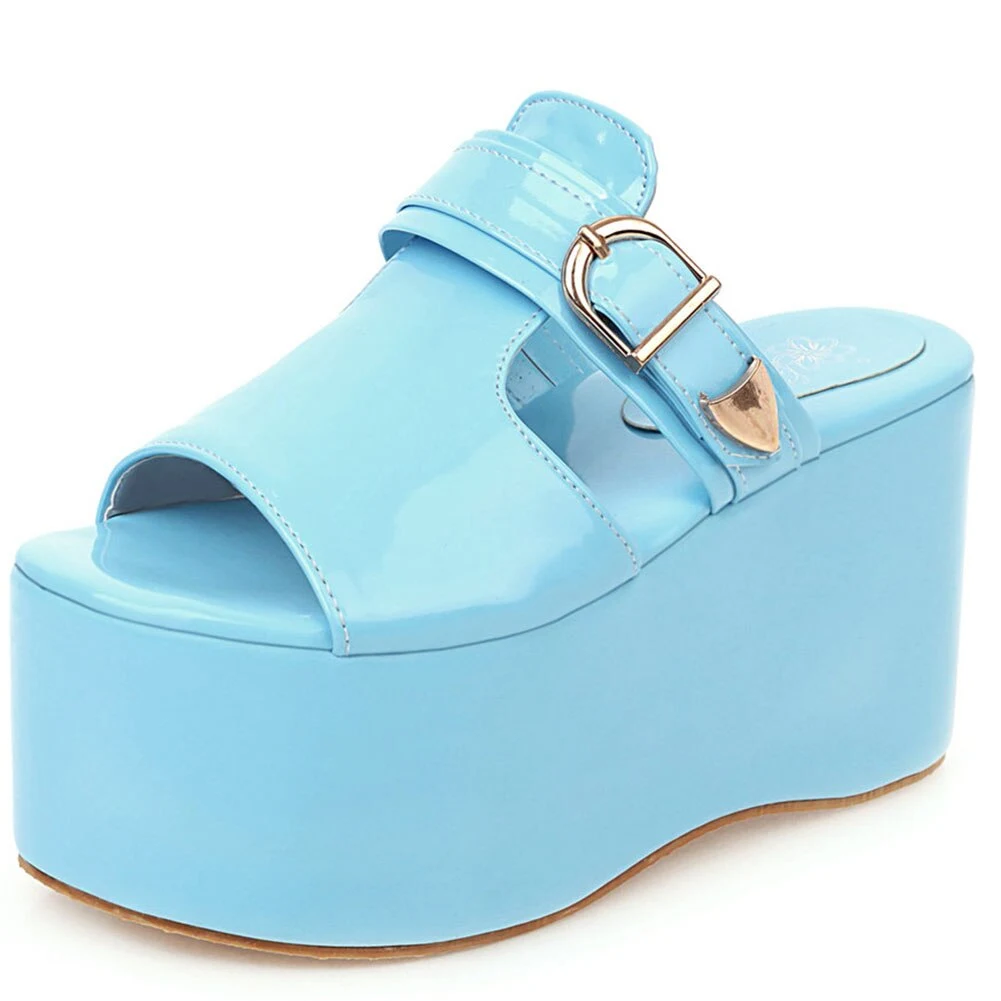 Title 3, Womens Wedge Slippers with Fish Mouth Sponge C...