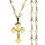 Colar cruz de aço inoxidável, ornamento elegante e resistente. Joia perfeita para homens e mulheres. Presente duradouro e à prova d'água. Use diariamente! — foto 4