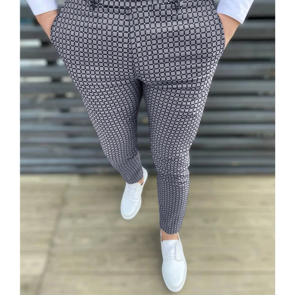 Men's New Small Plaid Casual Pencil Pants, European and American Style, Modern Fit, Perfect for Everyday Wear — photo 4