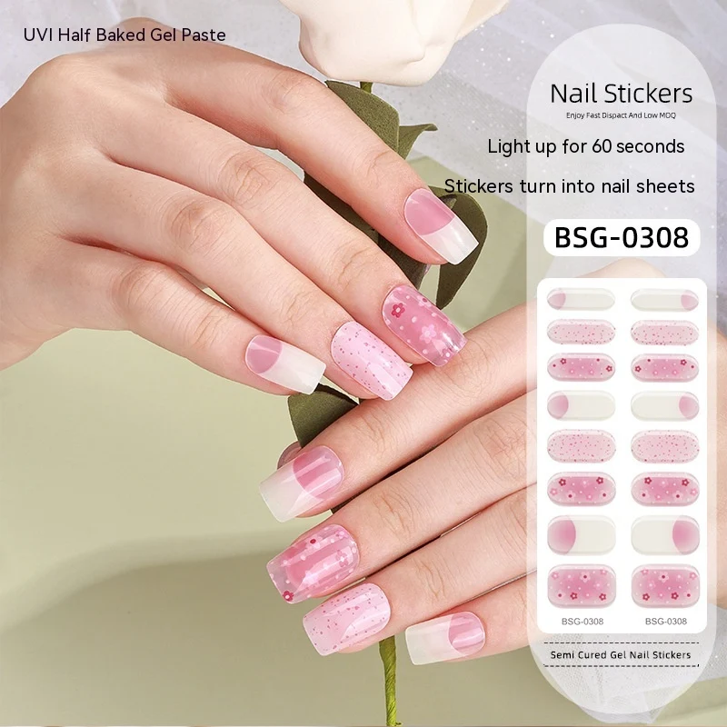 Adesivos de unhas de gel semi curados de Natal, arte de unhas festiva. Aplicação fácil, longa duração e design natalino para unhas perfeitas. — foto 8