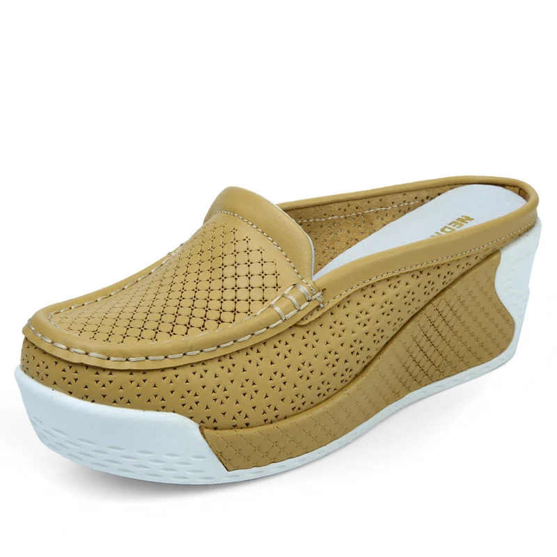 Title 3, Waterproof Platform Wedge Leather Sandals and S...