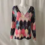 Camiseta de manga comprida com estampa geométrica fashion — foto 2