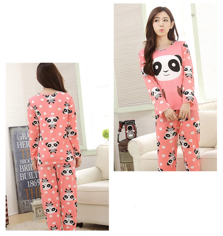 Fashion Cartoon Lady Long Sleeve Pajamas Suit, designed for comfort, featuring a soft and cozy feel, perfect for a relax — photo 2